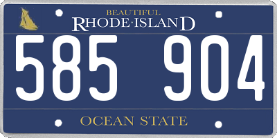 RI license plate 585904