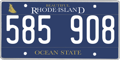 RI license plate 585908