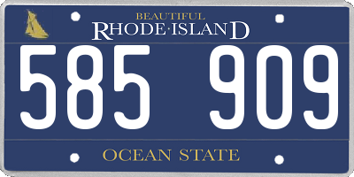 RI license plate 585909