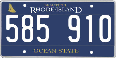 RI license plate 585910