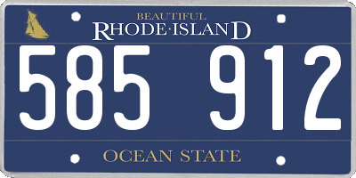 RI license plate 585912