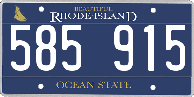 RI license plate 585915