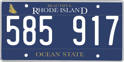 RI license plate 585917