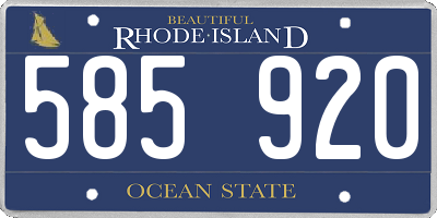RI license plate 585920
