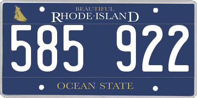 RI license plate 585922