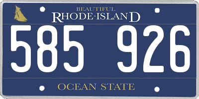 RI license plate 585926