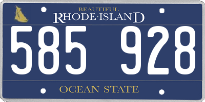 RI license plate 585928