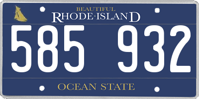 RI license plate 585932