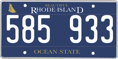 RI license plate 585933