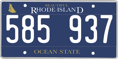 RI license plate 585937