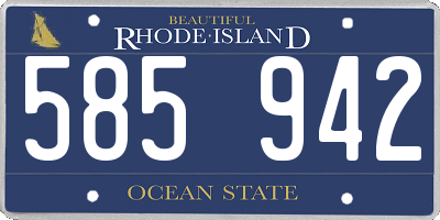 RI license plate 585942