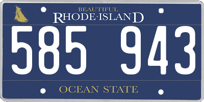 RI license plate 585943