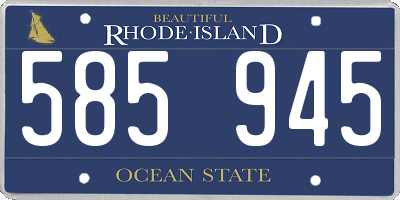 RI license plate 585945