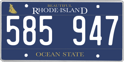 RI license plate 585947