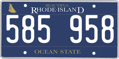 RI license plate 585958