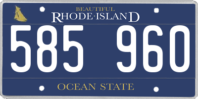 RI license plate 585960