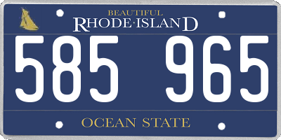 RI license plate 585965