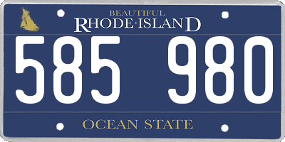 RI license plate 585980