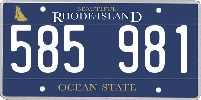 RI license plate 585981