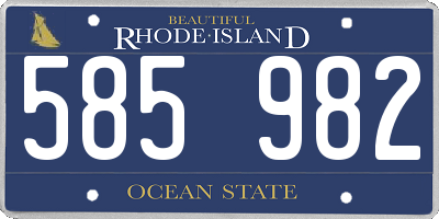 RI license plate 585982
