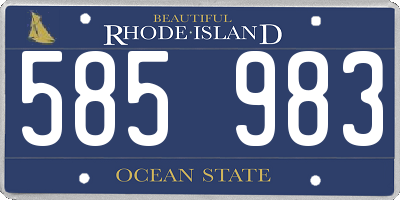 RI license plate 585983