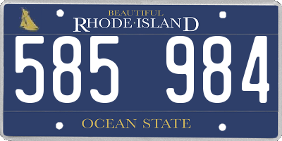 RI license plate 585984