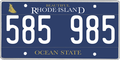 RI license plate 585985