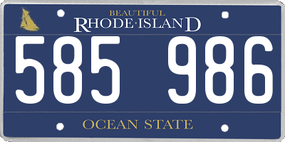 RI license plate 585986