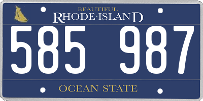 RI license plate 585987