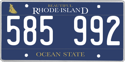 RI license plate 585992