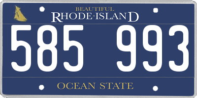 RI license plate 585993