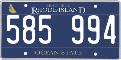 RI license plate 585994