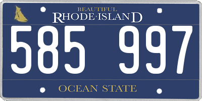 RI license plate 585997