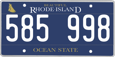 RI license plate 585998
