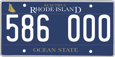 RI license plate 586000