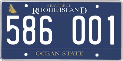 RI license plate 586001