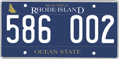 RI license plate 586002