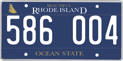 RI license plate 586004