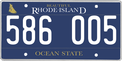 RI license plate 586005