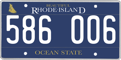 RI license plate 586006