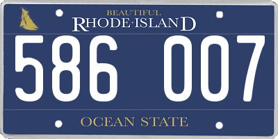 RI license plate 586007
