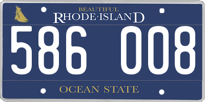 RI license plate 586008