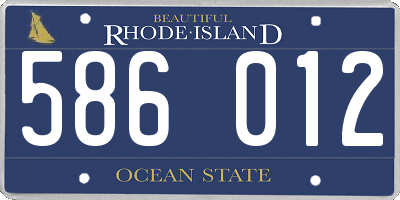 RI license plate 586012