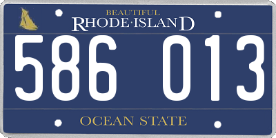 RI license plate 586013