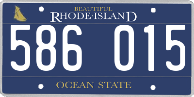 RI license plate 586015