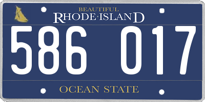 RI license plate 586017
