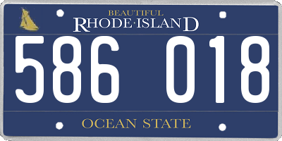RI license plate 586018