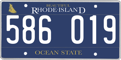 RI license plate 586019