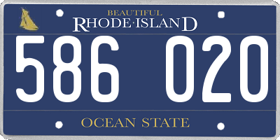 RI license plate 586020