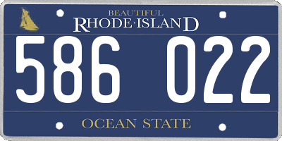 RI license plate 586022
